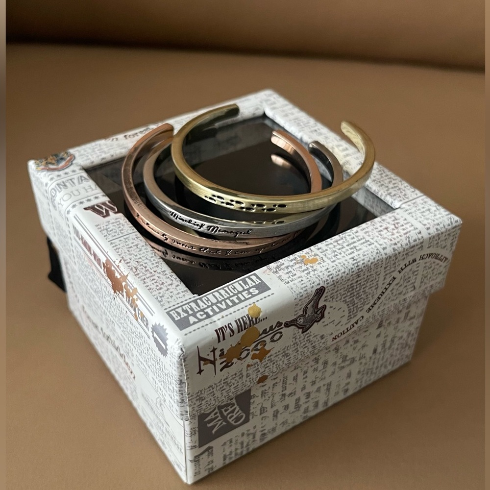 Harry Potter Mixed Metal Cuff Bracelet Set